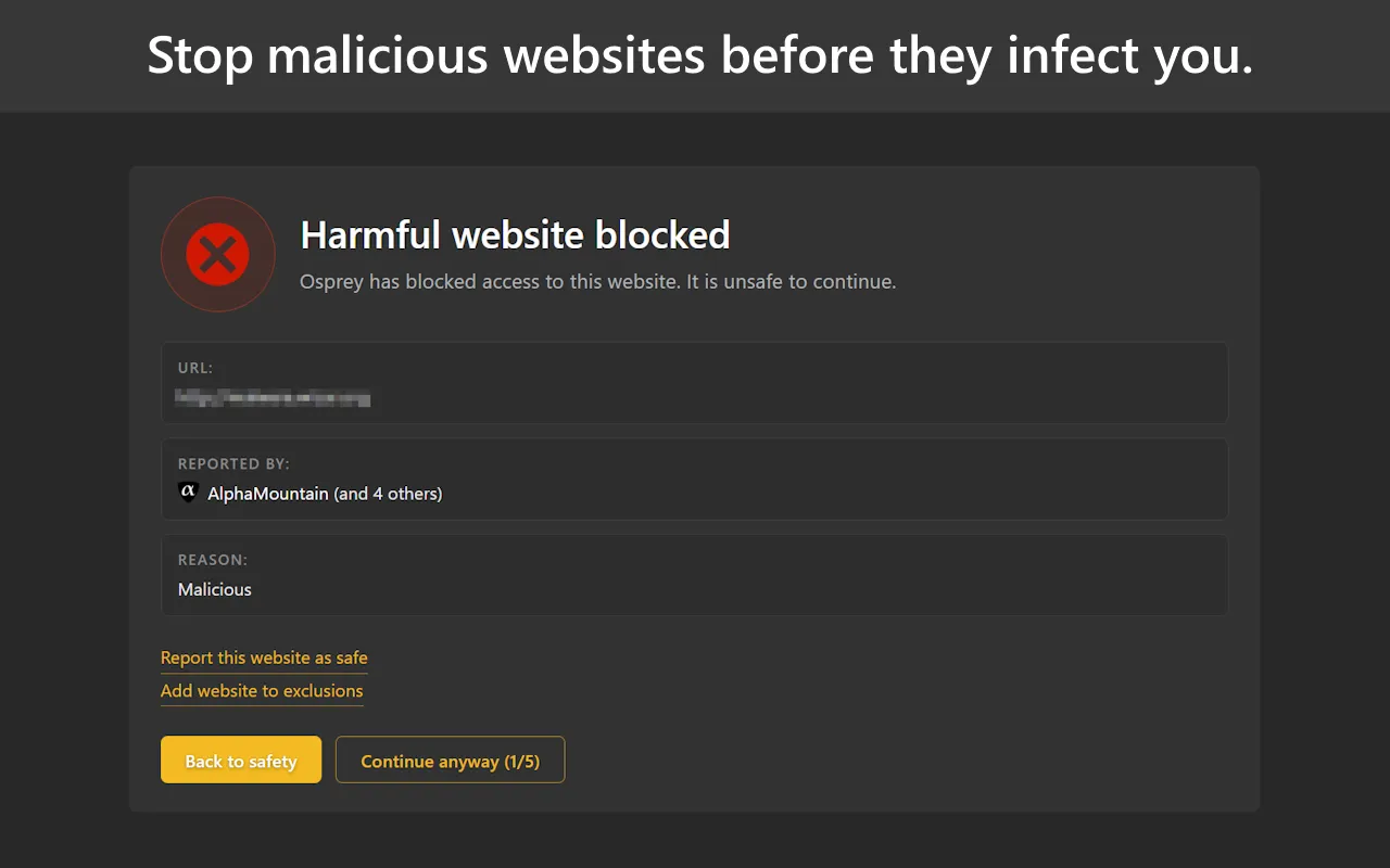 Stop malicious websites before they infect you.